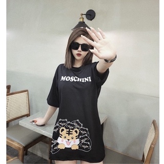 Áo phông hổ MOSCHINI dáng thụng dấu quần