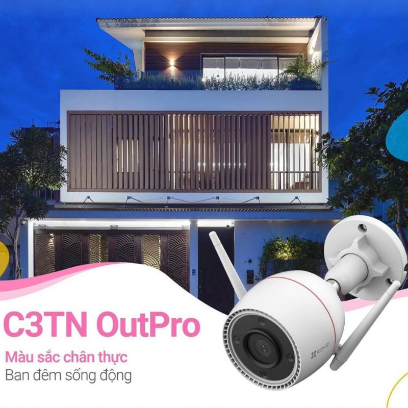 Camera wifi ngoài trời, có màu ban đêm, AI nhận diện người Ezviz C3TN 2MP 3MP 2K Đàm thoại 2 chiều (chính hãng)