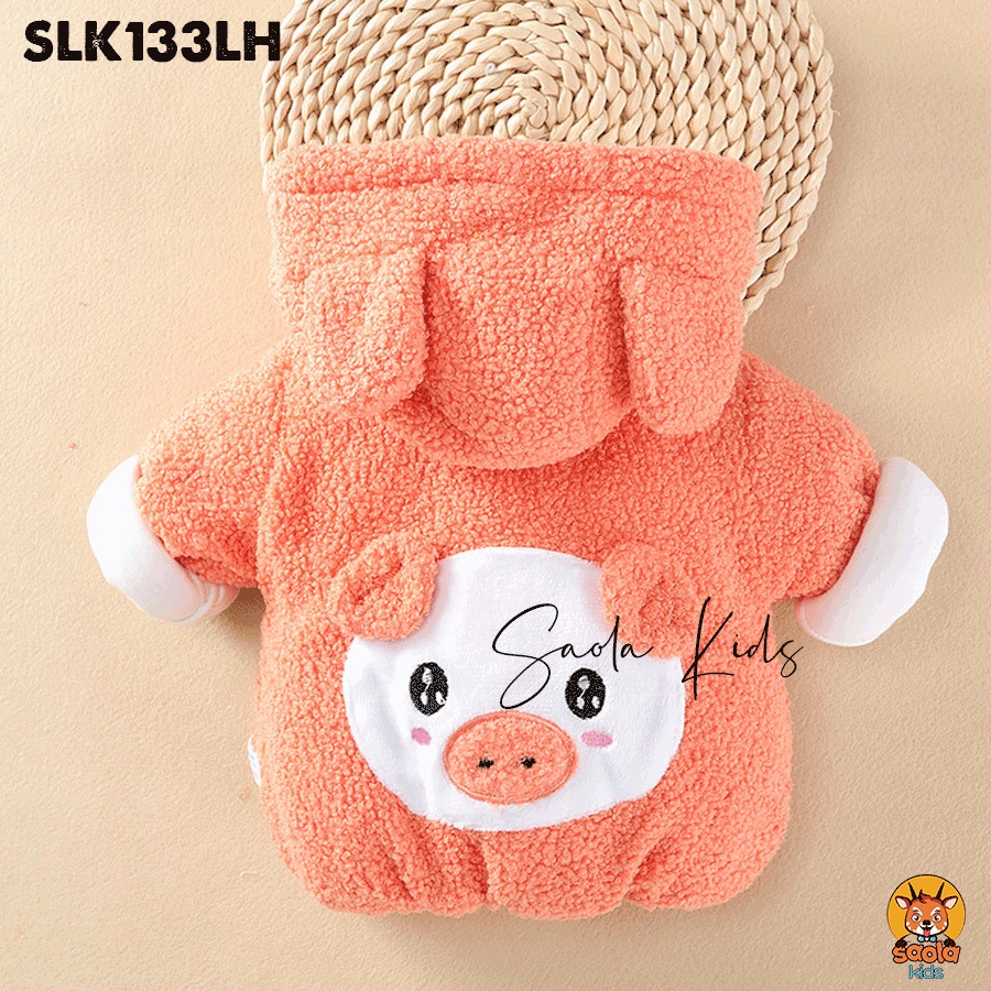 Áo khoác trần bông họa tiết động vật đáng yêu cho bé trai, bé gái nhà Saola Kids - SLK133