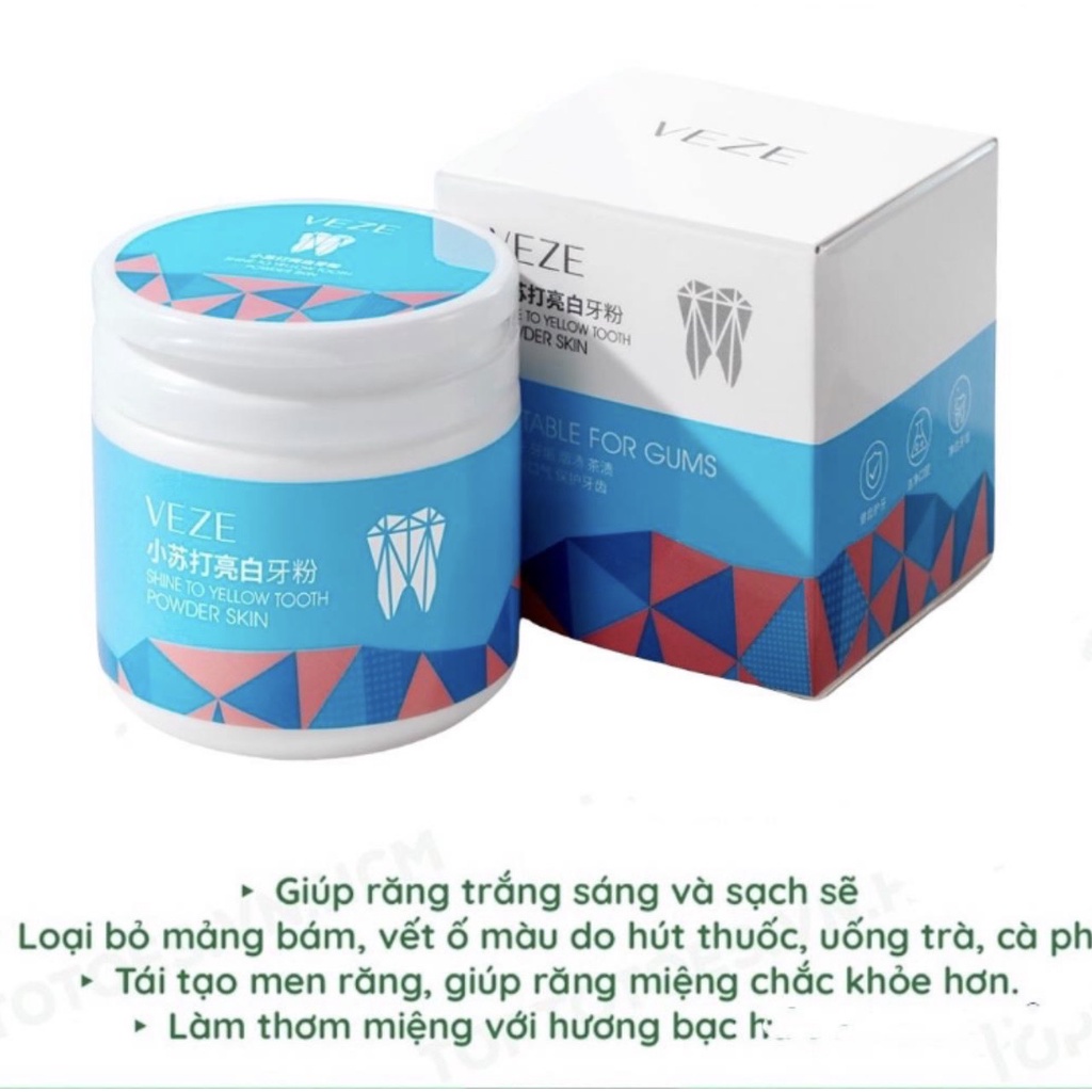 BỘT TẨY TRẮNG RĂNG VEZE ĐÁNH BAY MẢNG Ố VÀNG MANG LẠI LÀN DA TRẮNG SÁNG CÙNG HƠI THỞ THƠM MÁT SamBeauty