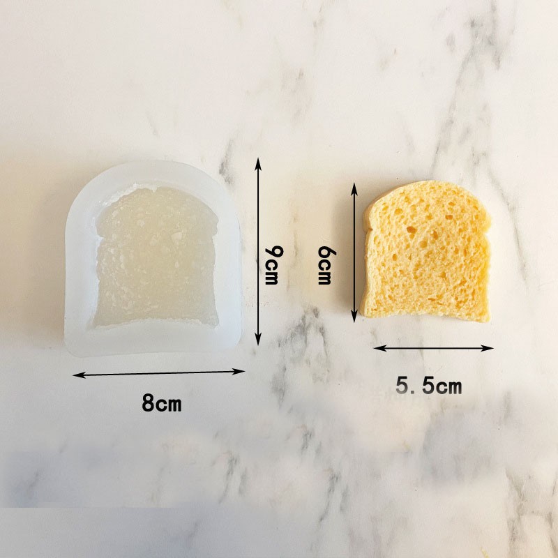 Khuôn Silicon Hình Lát Bánh Mỳ - Khuôn Làm Nến Thơm Handmade