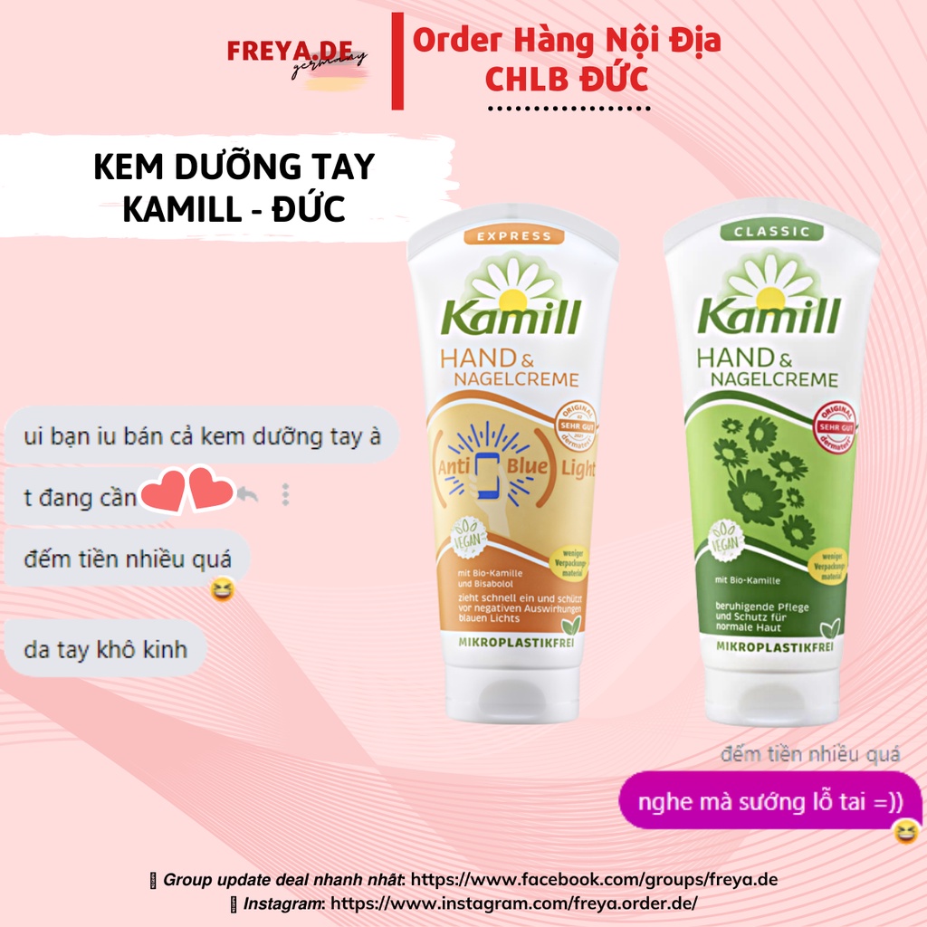 Kem dưỡng tay Kamill tuýp đặc biệt 133ml - dưỡng ẩm chuyên sâu, hương thơm dễ chịu, thấm nhanh.