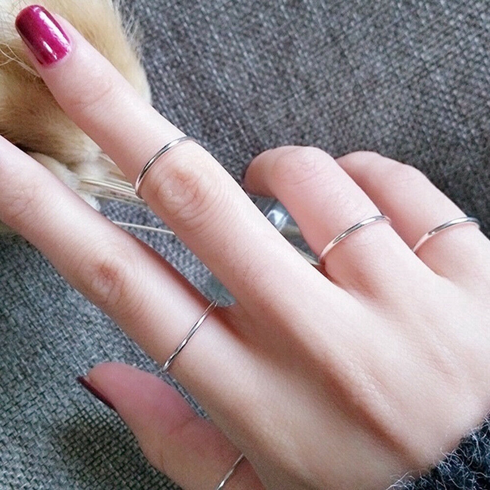 Nhẫn kim loại đeo ngón tay dáng mỏng 2mm nhiều màu tuỳ chọn cho nam nữ