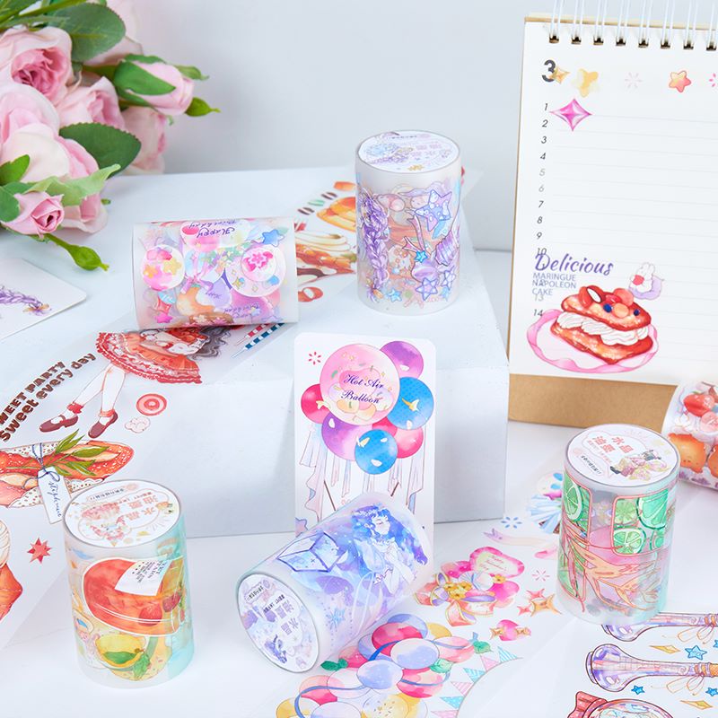 Băng dính trang trí - Washi tape trong suốt - hoạt hình cute - Mật Ngữ Sao Trời - 6cm x 2m