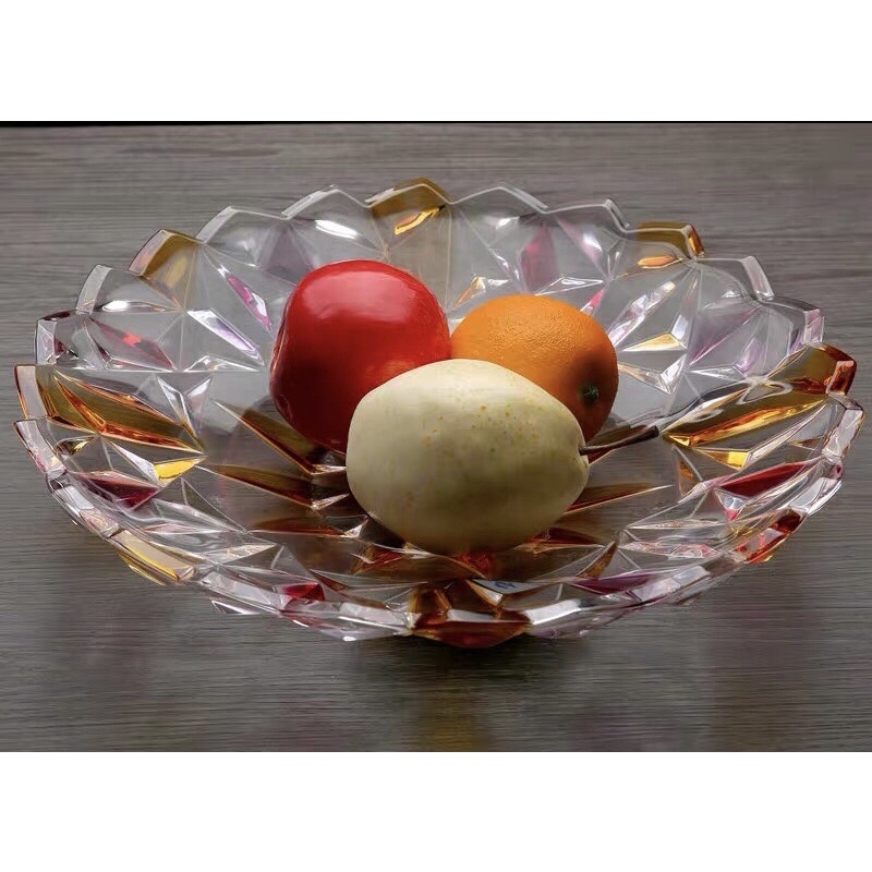 Đĩa/Dĩa Thủy Tinh Ánh Kim Cương Sang Đựng Trái Cây 3 Màu - HÀNG HOT