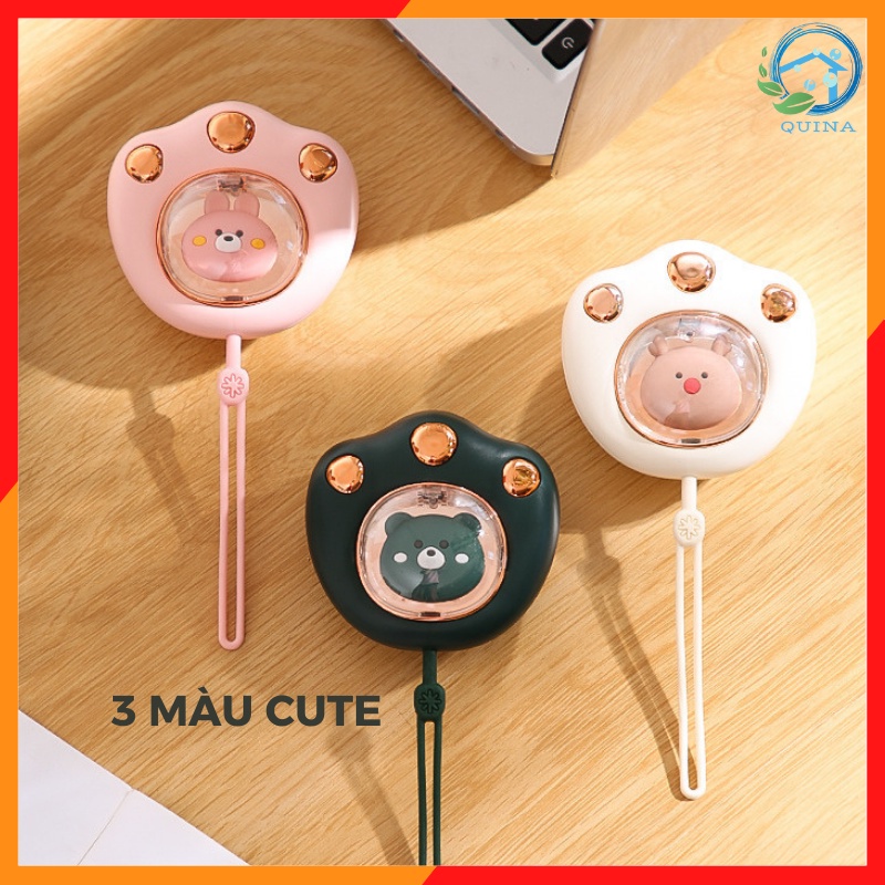 Máy Sưởi Mini Cầm Tay Đa Chức Năng Nóng Nhanh Ấm Lâu Hình Chân Mèo Cute Pin Trâu 2400Mah Công Nghệ Nhật Bản QUINA QN017