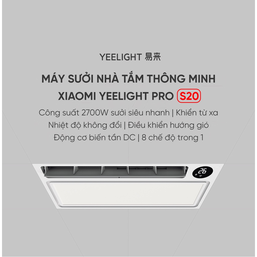 Đèn sưởi nhà tắm thông minh 8 trong 1 Yeelight Smart Bath Heater YLYB005/YLYYB-0010 , bản có remote LCD