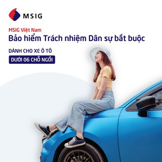 Toàn Quốc [E-Voucher] Bảo hiểm Trách nhiệm dân sự MSIG - Xe ô tô - dưới 6 chỗ ngồi
