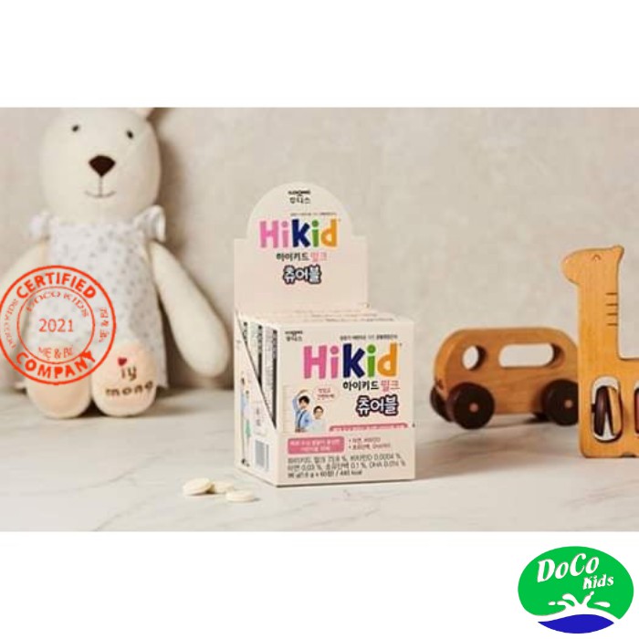 Kẹo Sữa Hikid Milk dạng viên ngậm, Bổ sung Canxi, khoáng chất, Vitamin, giúp tăng chiều cao cho bé từ 3 tuổi, Hộp 60v