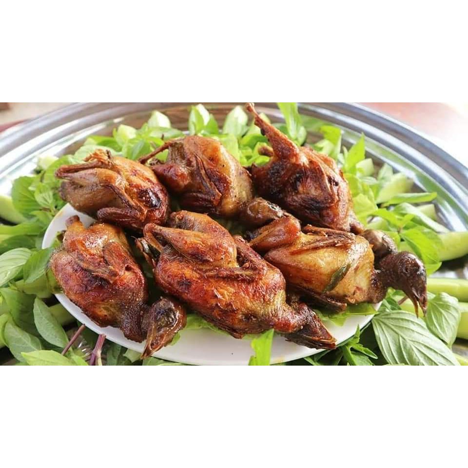 Chim cút quay lá móc mật khay 10 con