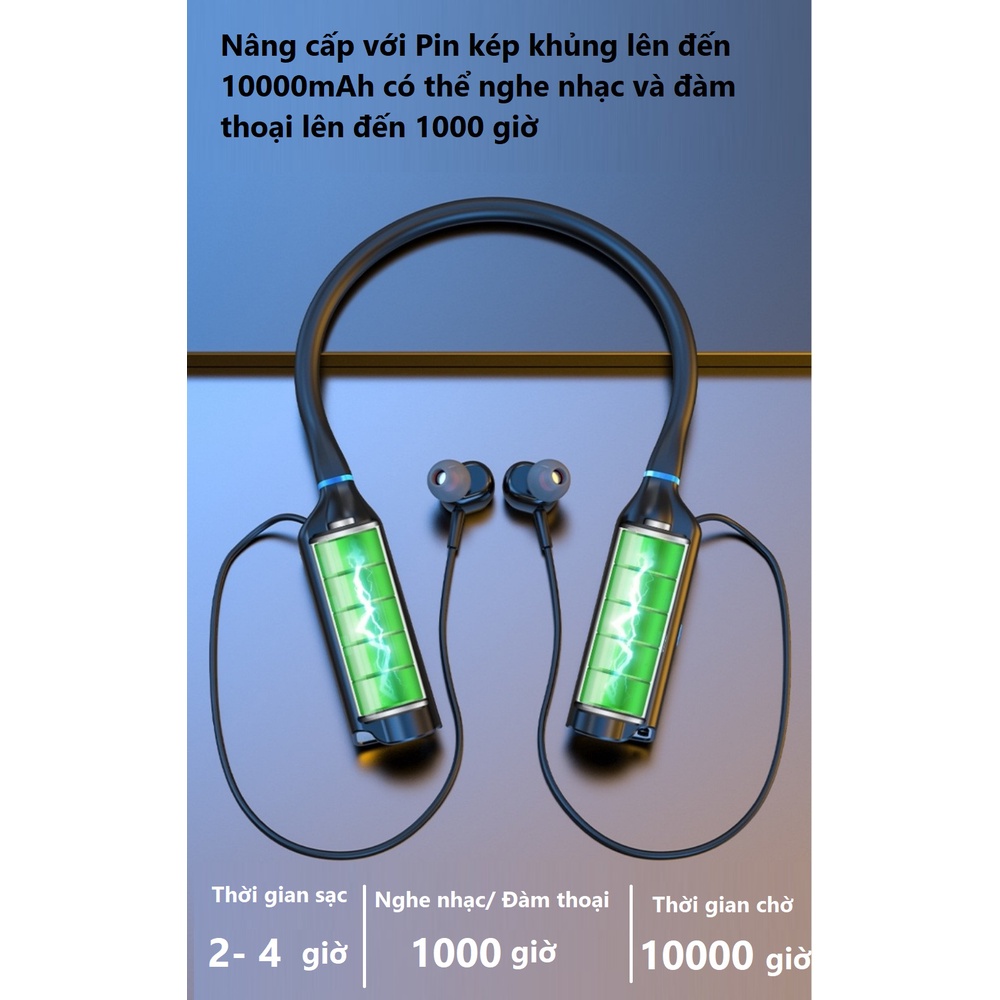 Tai Nghe Bluetooth 5.2 DJ881 Pro , Âm Thanh Vòm  Hifi Stereo , Pin Khủng 10000mAh  Sử Dụng Liên Tục Lên Đến 1000 Giờ .