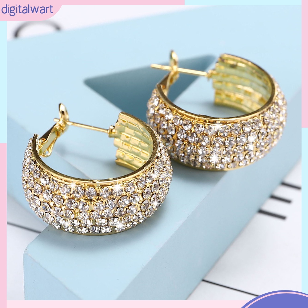 Cặp Khuyên Tai Thiết Kế Đính Đá Quý Nhân Tạo Sang Trọng Cá Tính Dành Cho Nữ Giới