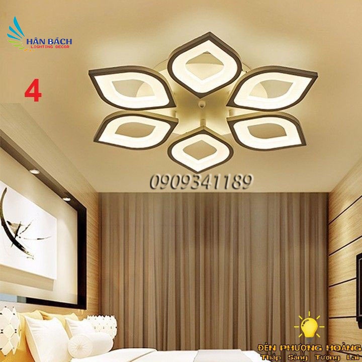 Đèn ốp trần trang trí phòng khách và phòng ngủ kiểu mẫu hiện đại 3 chế độ sáng