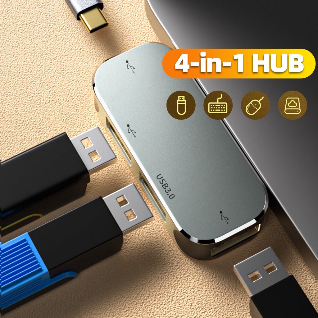 Flyken Bộ Chia Cổng usb 3.0 / usb 2.0 / type c 4 Trong 1 Đa Năng
