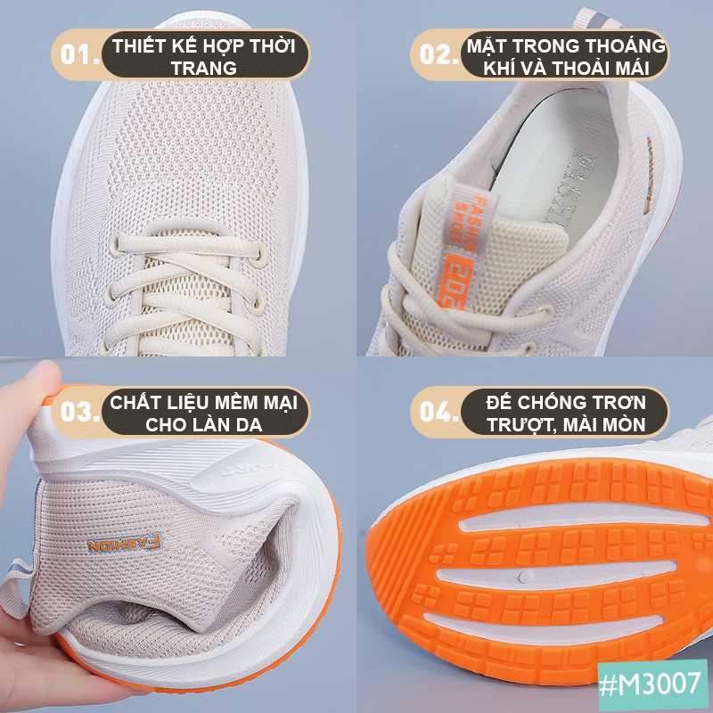 Giày Thể Thao Sneaker Nữ MINSU M3007 Style Bata Hàn Quốc Siêu Nhẹ Thoáng Khí Phù Hợp Chạy Bộ, Đi Chơi, Học