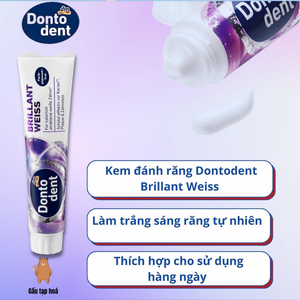 Kem đánh răng Dontodent cho người lớn và trẻ em đủ mùi hương thơm, sạch trắng răng [ Hàng Đức]