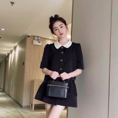 [ 𝐅𝐑𝐄𝐄 𝐒𝐇𝐈𝐏 ]  SÉT ÁO SƠ MI CỔ SEN CHÂN VÁY NGẮN