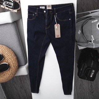 Quần jeans nam 1 màu xanh than , co dãn , dáng vừa , quần bò từ n4mstore
