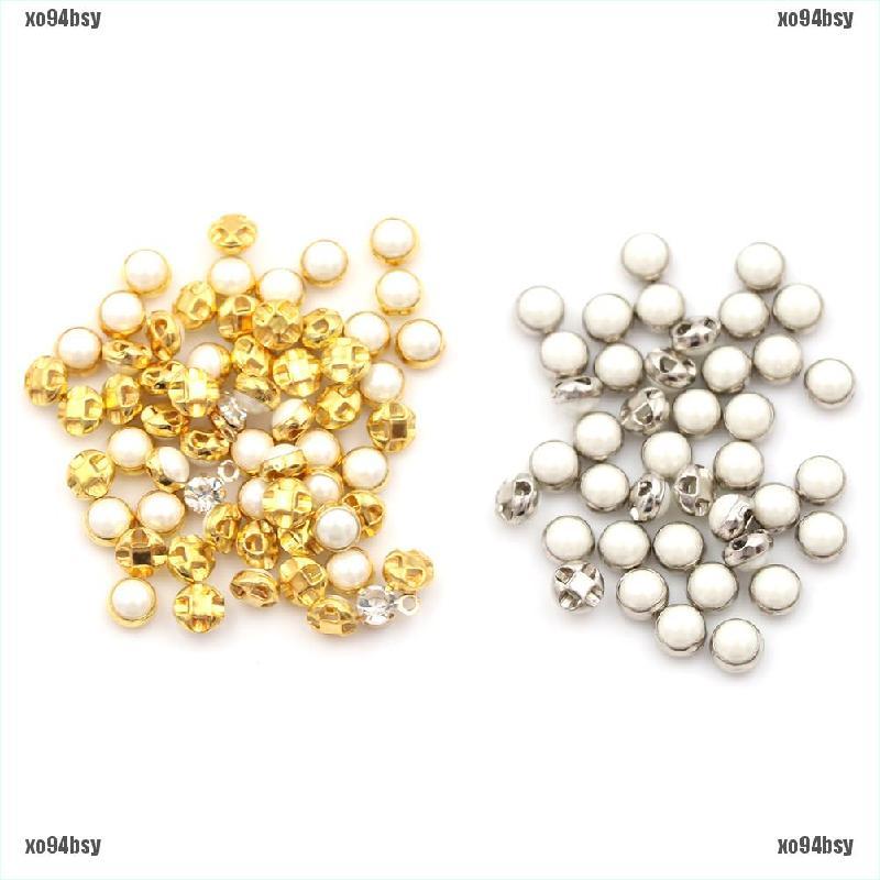 [xo94bsy]20pcs Mini Pearl Buckle DIY Doll Dress Patchwork Handmade Craft Sewing
