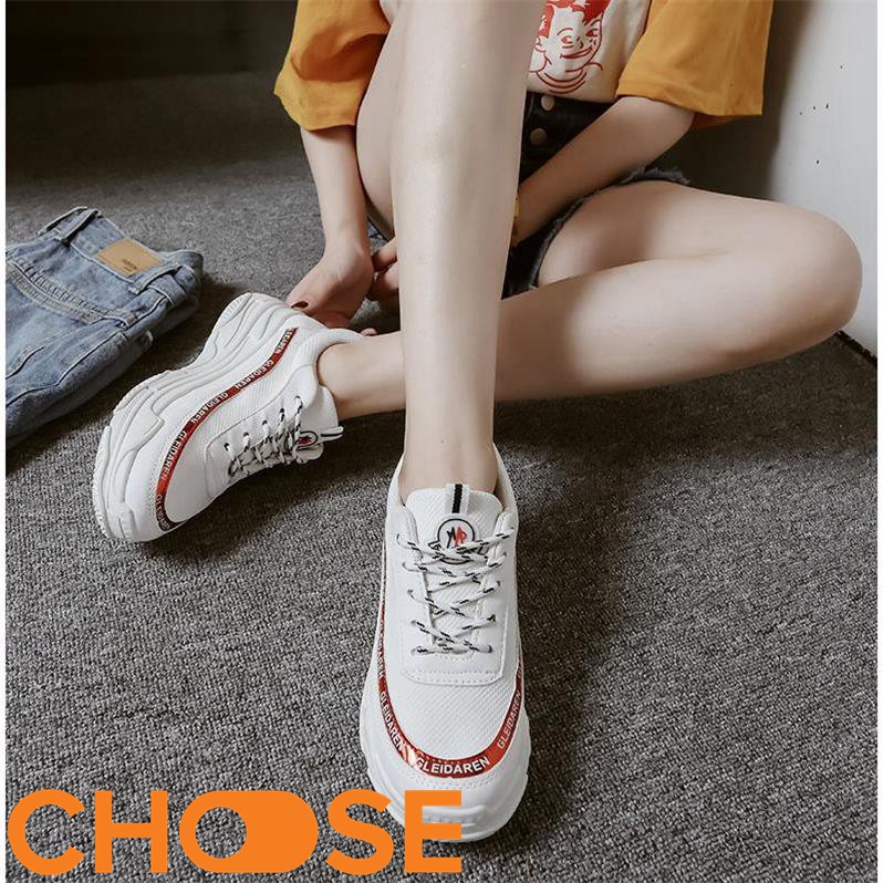 Giày Nữ MỚi Thể Thao Sneaker Choose Độn Đế ULZANG Phối Viền Chữ G2904