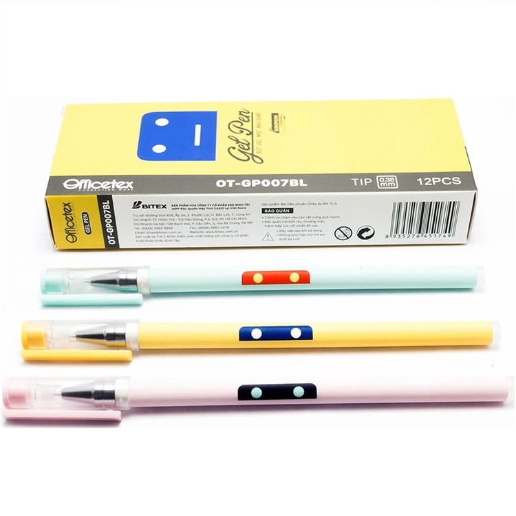 Hộp 12 Bút Gel Mực Xanh OFFICETEX OTGP007BL 8935276451749