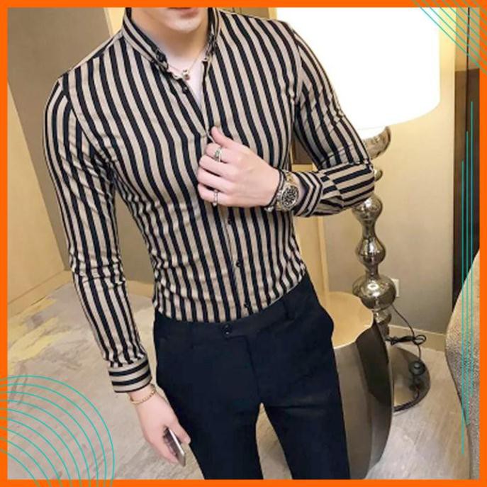 Áo sơ mi - Áo sơ mi nam kẻ cao cấp - Chất liệu lụa mềm mịn, kiểu dáng slimfit trẻ trung, thanh lịch, tôn dáng | BigBuy360 - bigbuy360.vn