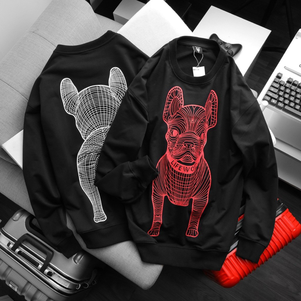 Áo thun nỉ unisex sweater Life work tay dài cho nam và nữ rất đẹp