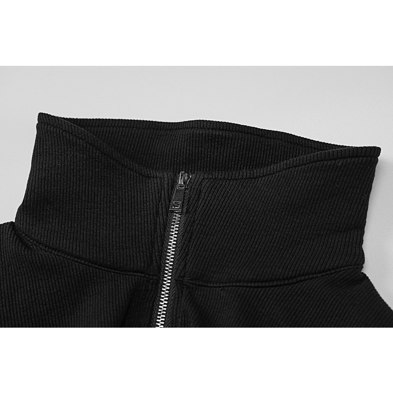 Áo Sweater Tay Dài Có Khóa Kéo In Chữ Thời Trang Cho Nữ