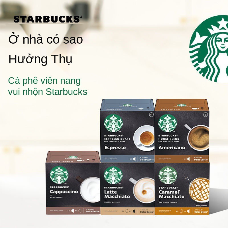 ✴☄Viên nén cà phê Nestlé Starbucks K Ushell Peelini phù hợp với máy pha Dolce Gusto Penguin <