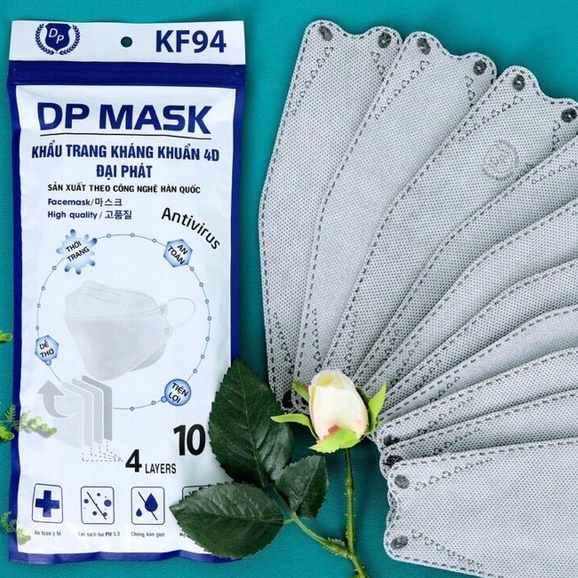 THÙNG 300 CHIẾC KHẨU TRANG KHÁNG KHUẨN 4D  MASK KF94 CẤU TRÚC ĐA LỚP ÔM SÁT MẶT