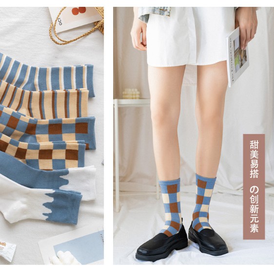 Tất nữ cổ cao, cổ ngắn phong cách cho bạn trẻ set 6