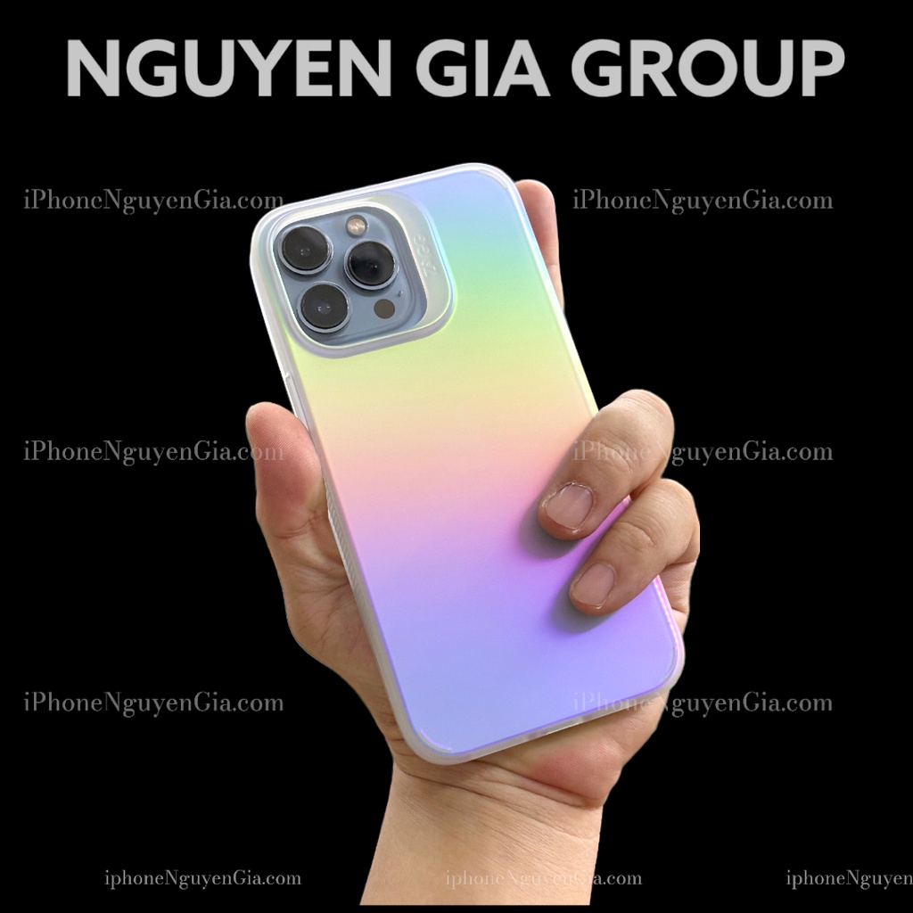 Ốp lưng nhám ZAGG iPhone 14 Pro Max / ip 14 Plus ombre cầu vòng chống shock, kháng khuẩn  mỏng viền tại Nguyễn Gia group