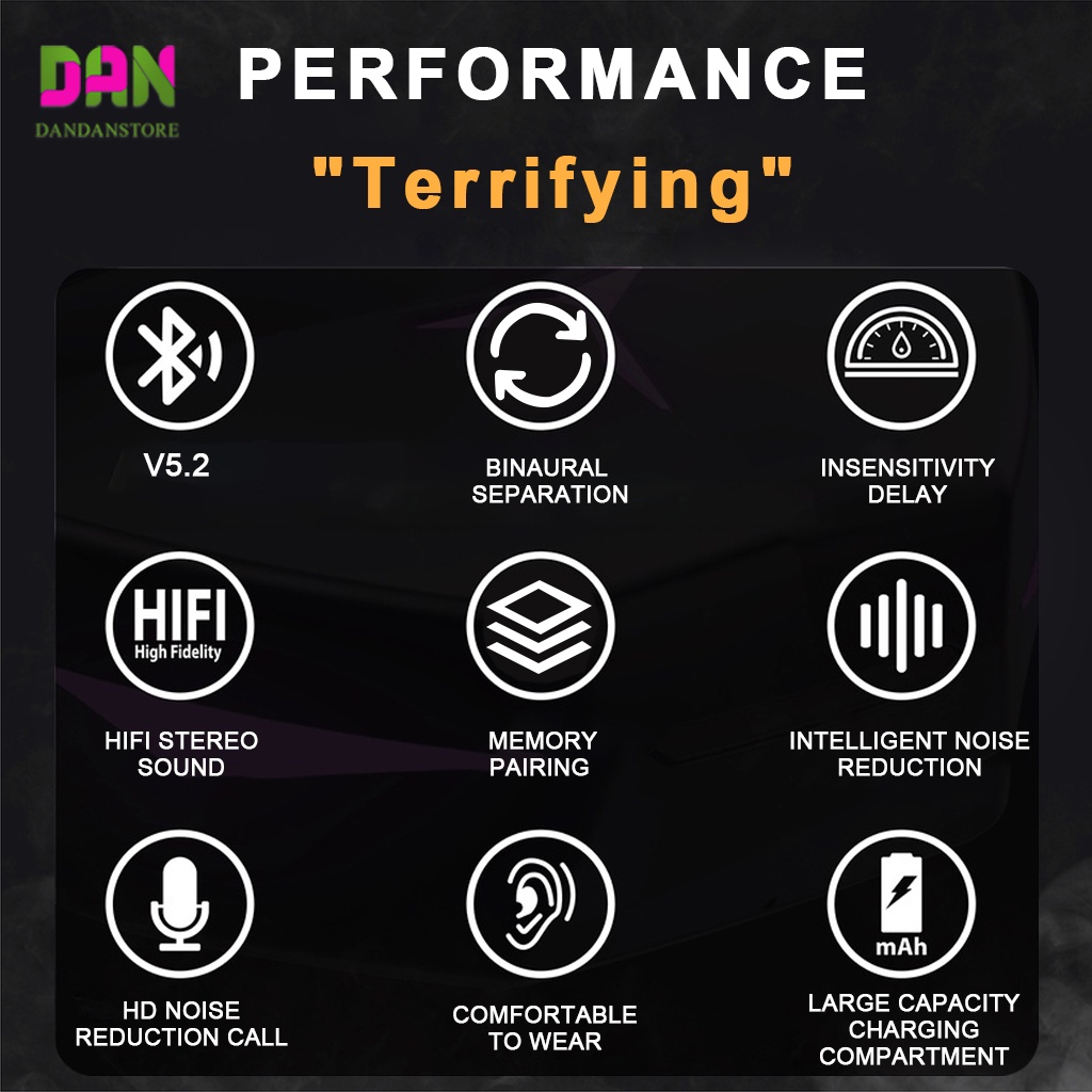 Tai Nghe Không Dây T33 TWS Bluetooth 5.2 Chống Ồn Thông Minh Có Đèn LED Pin 8h Cảm Ứng, Hỗ Trợ Đàm Thoại, Nghe Nhạc, Kiêm Sạc Dự Phòng