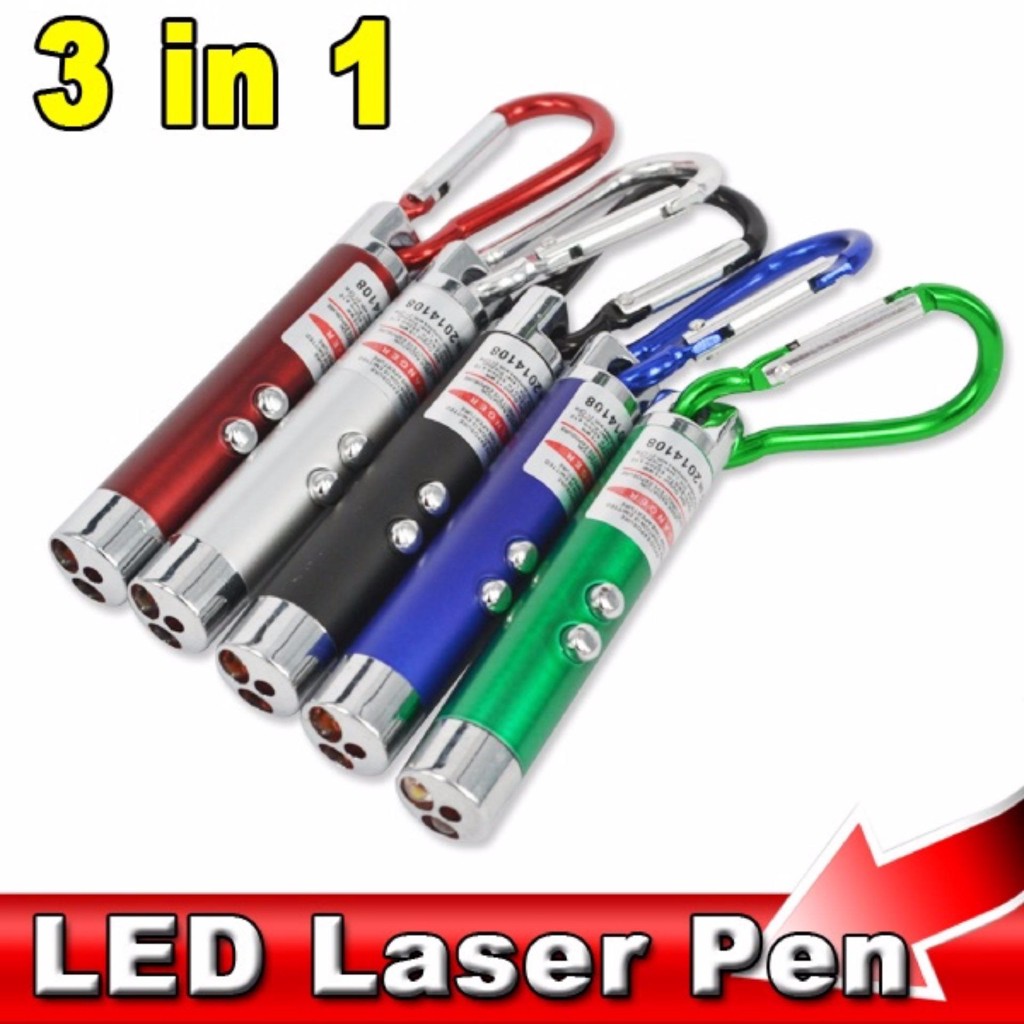 Móc khóa đèn pin 3 in 1 LED LASER PEN ( Màu ngẫu nhiên) F398SPTS Bikerstorethainguyen eefy1