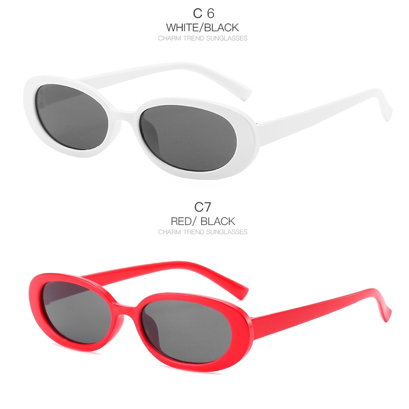 Kính Mát Gọng oval oval Chống Tia UV400 Nhiều Màu Thời Trang Unisex