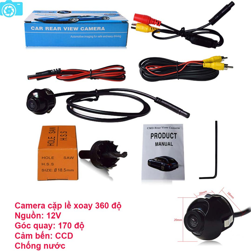 Camera cặp lề, camera căn lề phải, xoay 360 độ, chống nước, độ phân giải 650 TV Line