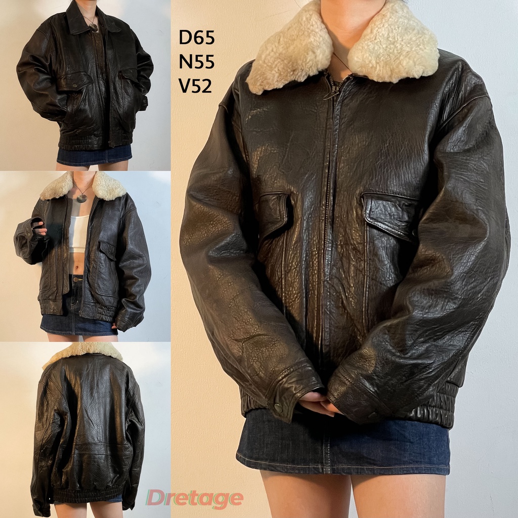 ÁO KHOÁC DA THẬT VINTAGE UNISEX 221-248