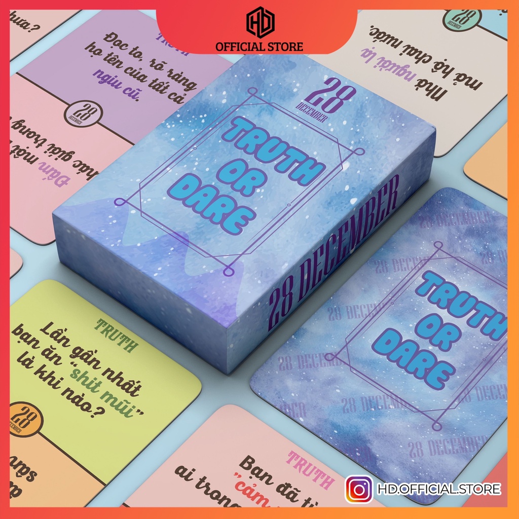 Bộ Bài “Truth or Dare - Nói hay Làm” phiên bản HỌC ĐƯỜNG -Drinking Card Game Khuấy Động Không Khí Tụ Tập Bạn Bè Cực Vui