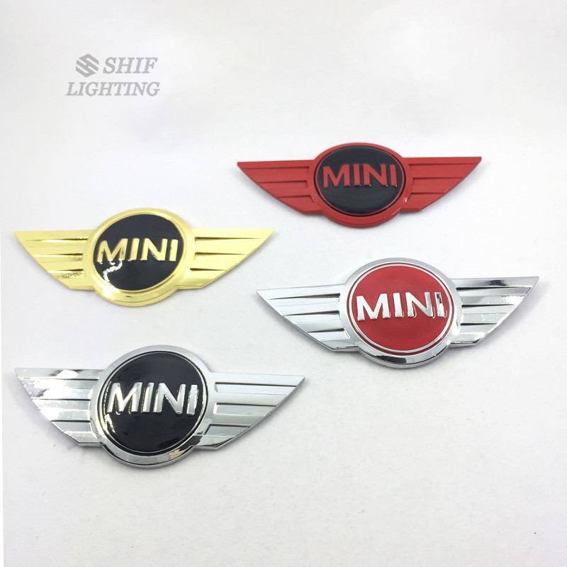 1 x Hình dán kim loại hình đôi cánh Mini trang trí xe hơi Mini Cooper