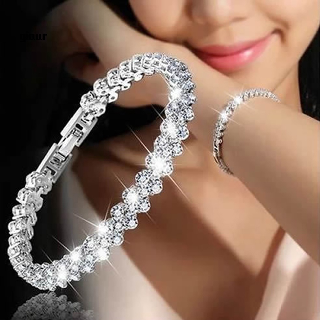 Vòng đeo tay đính đá zircon thời trang sang trọng cho nữ