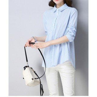TK371-SƠ MI NỮ FORM DÀI SỌC S-6XL