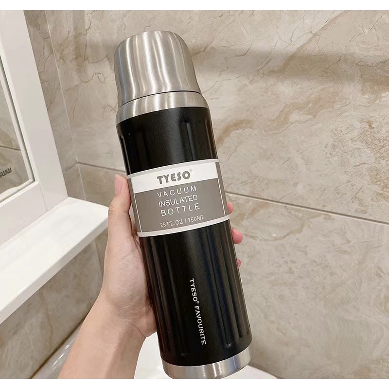 Bình Tyeso Inox Siêu Dày Nắp Xoắn 750ml