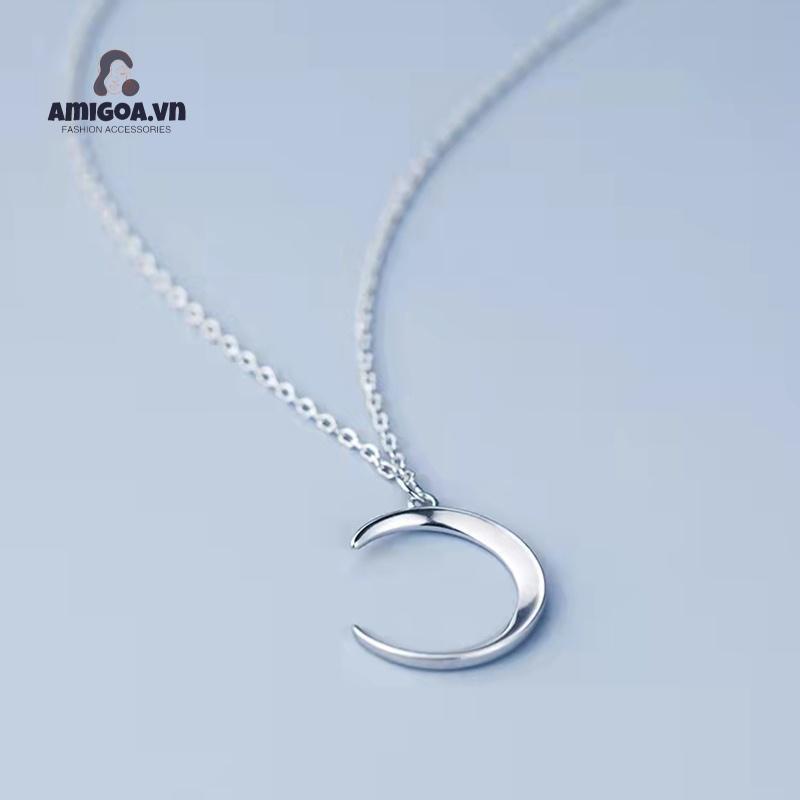 ✨✨Vòng cổ mạ bạc 925 hình mặt trăng đơn giản phong cách Hàn Quốc
