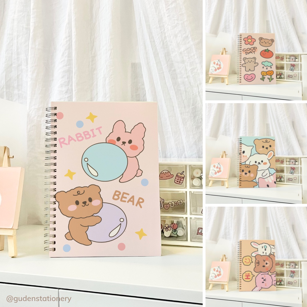 Sổ tay cỡ A5 gấu hồng dễ thương 120 trang_Guden Stationery