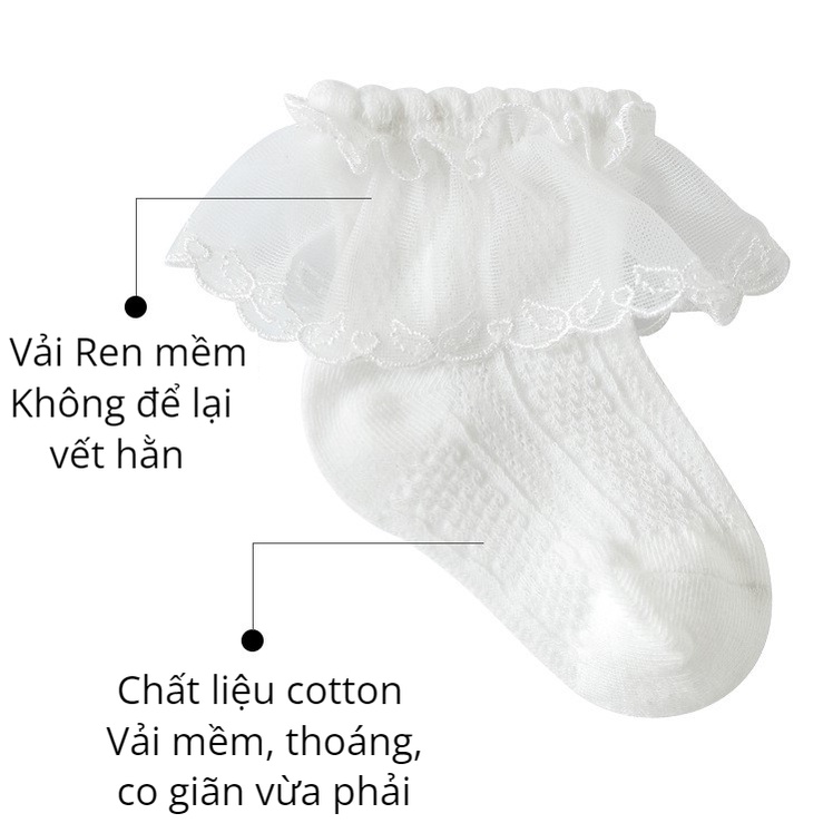 TẤT LƯỚI / VỚ LƯỚI CAO CỔ VIỀN REN BÈO DỄ THƯƠNG CHO BÉ GÁI CAO CẤP