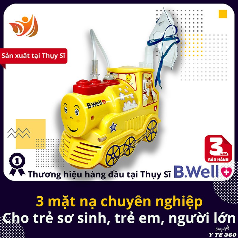 Máy khí dung xông mũi họng cho trẻ sơ sinh trẻ em và người lớn b.well pro 115 - bwell y tế 360