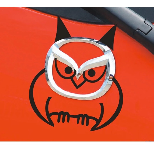 Miếng dán hình Cú mèo trang trí logo xe Mazda