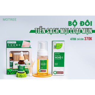 Mướp đắng chấm mụn và sữa rửa mặt nghệ C, bô đôi tiêu mụn 4h MOTREE chỉ sau 1 đêm