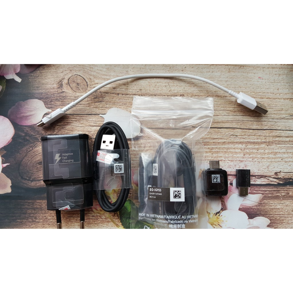 Bộ sạc nhanh tai nghe OTG và micro sang C galaxy s8 s8+ Note8 chính hãng bảo hành 1 đổi 1 6 tháng