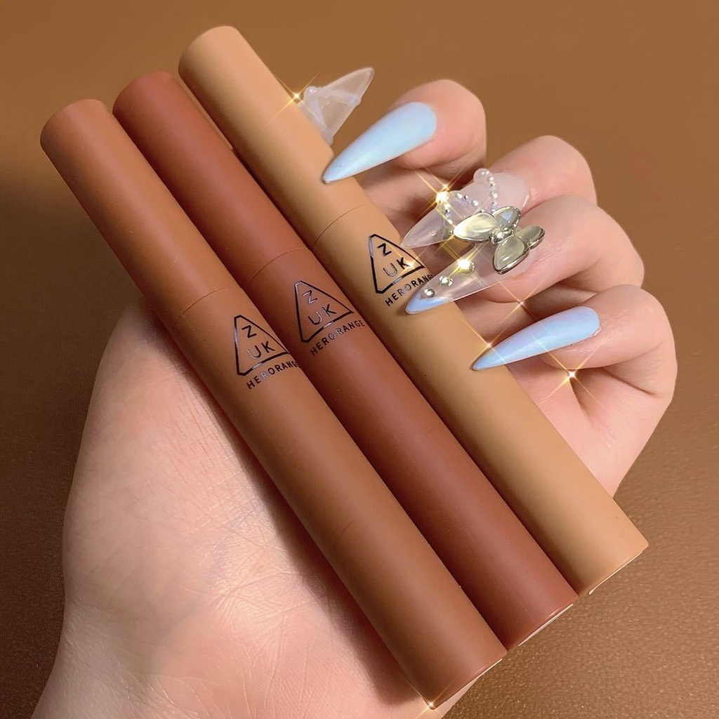 [Hàng mới về] Bộ 3 cây bút son tint bóng ZUK chất nhung lì màu cam đỏ nude không thấm nước không dính cốc